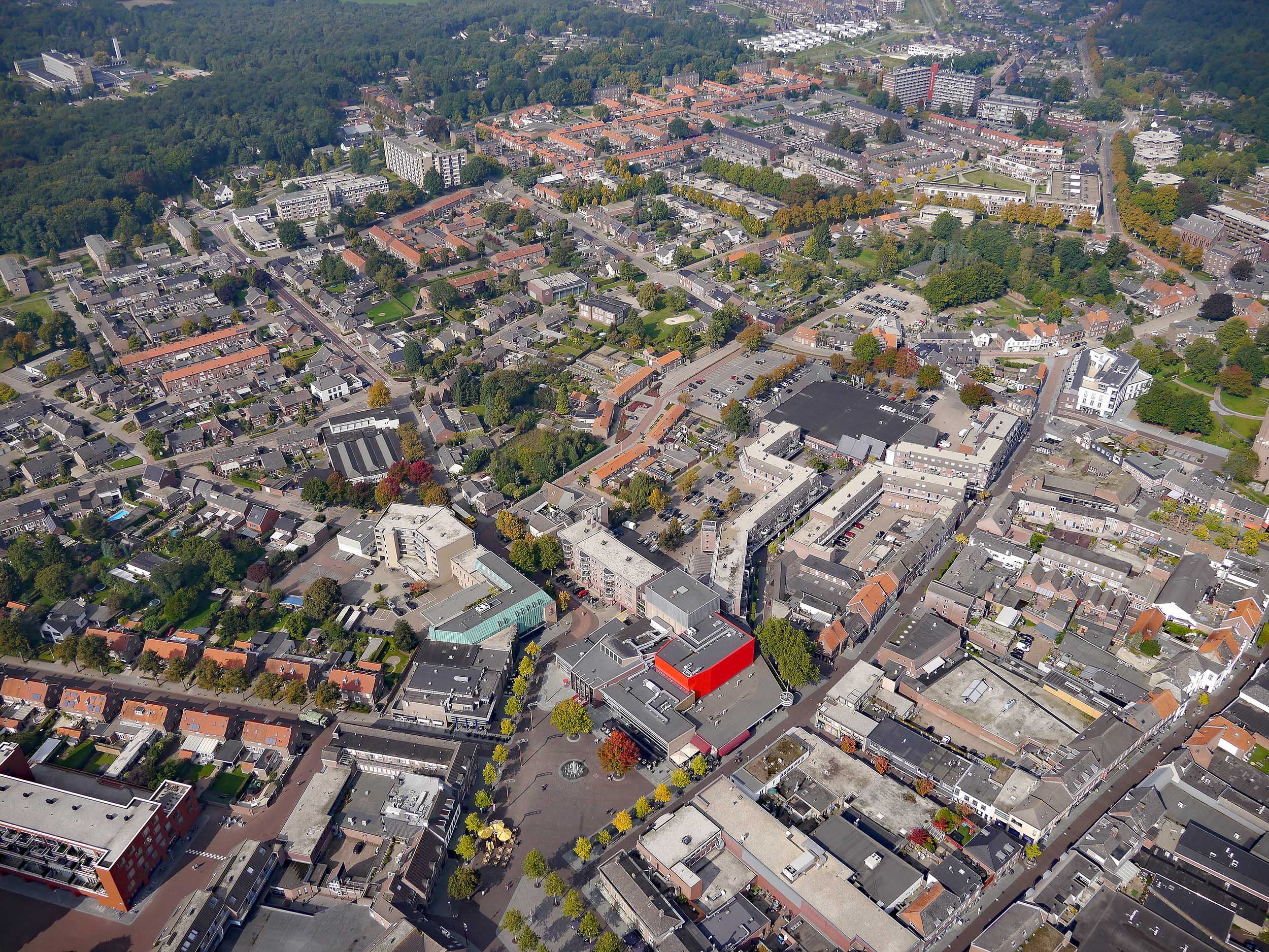 Luchtfoto van het centrum van Venray