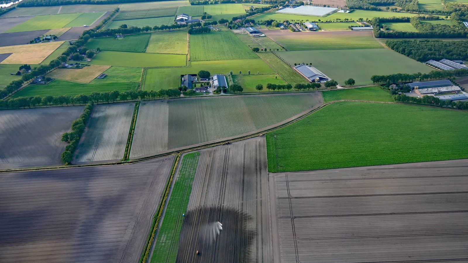Luchtfoto van een oude ontginning