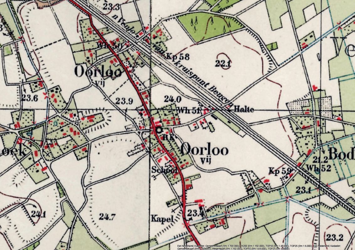 Historische kaart 1950