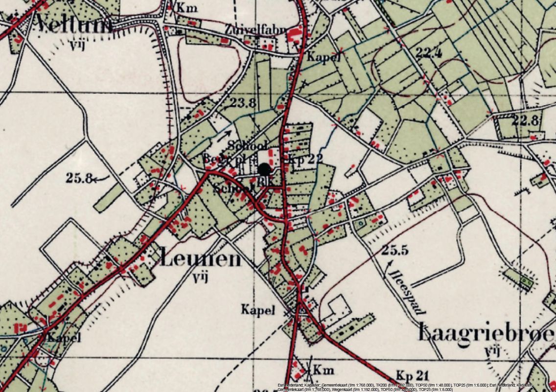 Historische kaart 1950