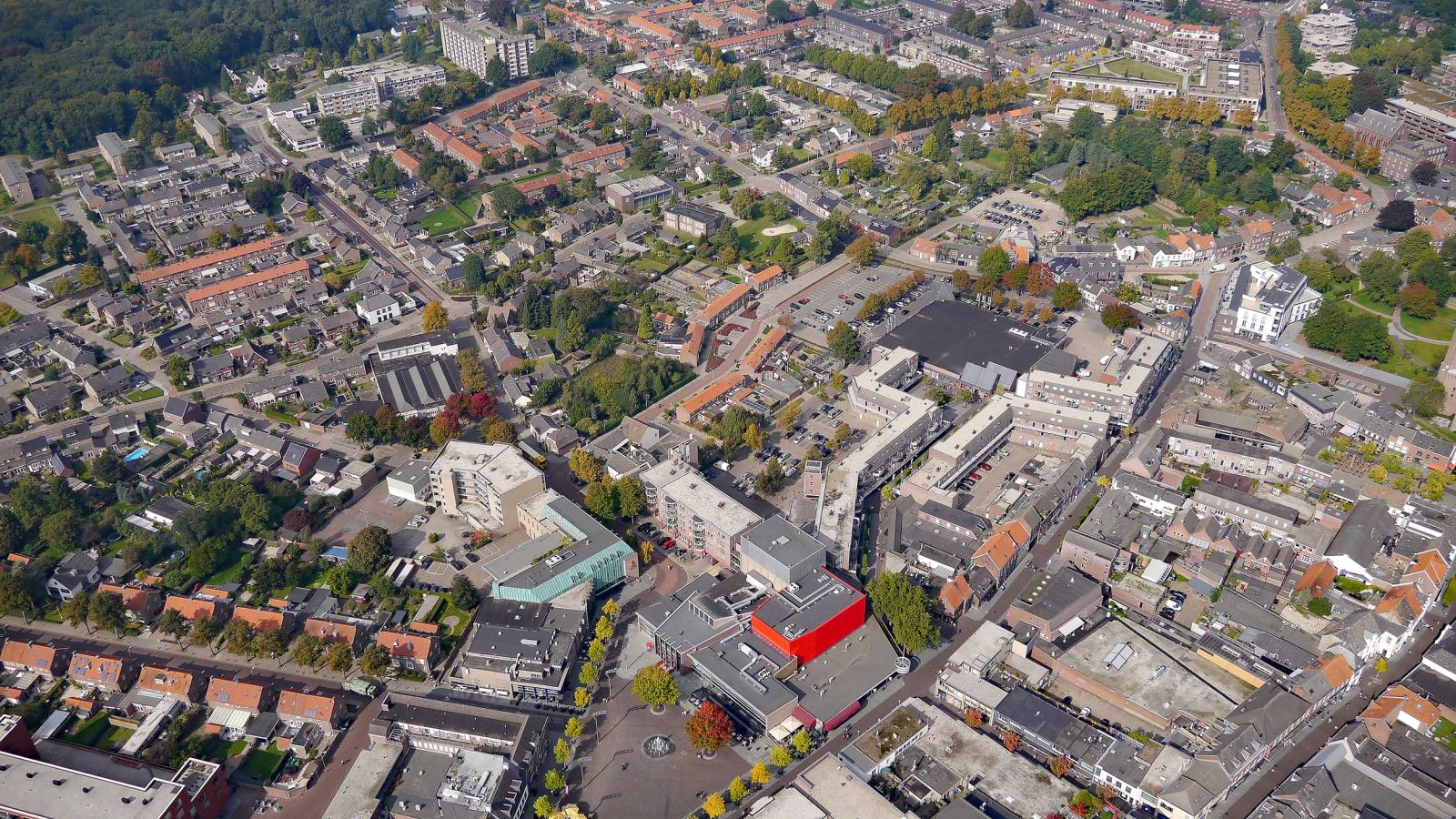 Luchtfoto van het centrum van Venray